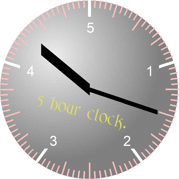  New 5 hour analogue clock. 