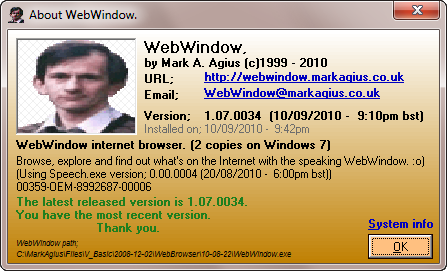  About WebWindow 1.07.0034 (Windows 7) 